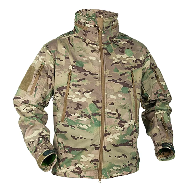 Outdoor Hunting Fleece - ผู้ชายฤดูหนาวฤดูใบไม้ร่วงซอฟต์เชลล์ขนแกะแจ็คเก็ตกันน้ำการฝึกอบรมตกปลาเดินป่าแจ็คเก็ตการล่าสัตว์ความร้อนเสื้อแคมป์ปิ้งอบอุ่น