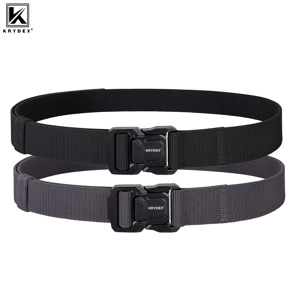 Tactical Belt Rigger - เข็มขัดยุทธวิธี KRYDEX ขนาด 1.5 นิ้ว เข็มขัดไนลอนยืดหยุ่นพร้อมหัวเข็มขัดปลดเร็ว