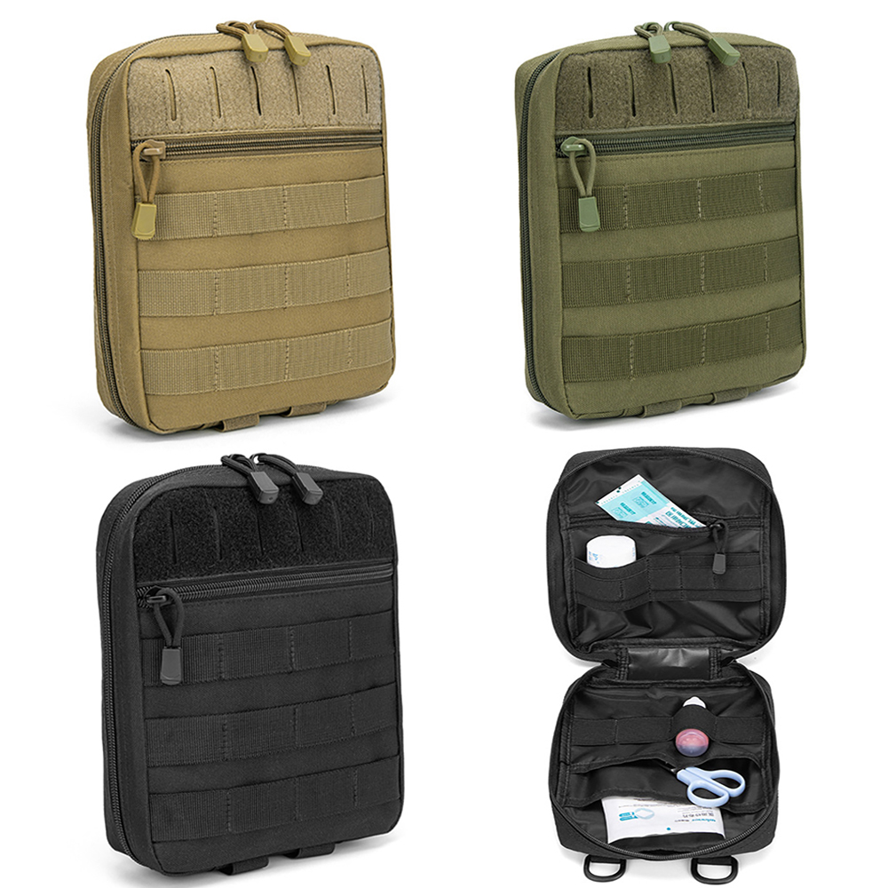 Field Dressing Kit - กระเป๋าอเนกประสงค์แบบยุทธวิธี Molle EDC สำหรับชุดปฐมพยาบาลกลางแจ้ง กระเป๋าคาดเอว กระเป๋าใส่อุปกรณ์ฉุกเฉิน