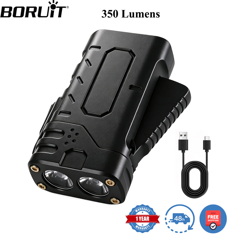 Hunting Fishing Outdoor - BORUIiT ไฟฉาย LED แบบหมุนมือ EDC ชาร์จไฟผ่าน