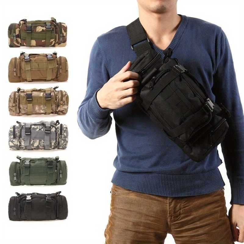 Tactical Belt Rigger - กระเป๋าคาดเอวกันน้ำสำหรับผู้ชาย, กระเป๋ากล้องพาดลำตัวสะพายไหล่เส้นเดียวกระเป๋าเดินทางเดินป่าตั้งแคมป์กระเป๋าคาดเอว3P กระเป๋าคาดหน้าอก
