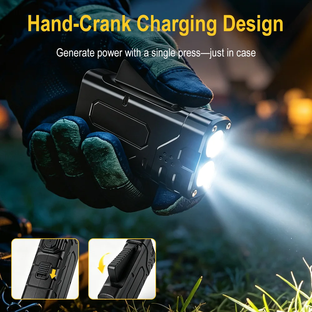 BORUIiT ไฟฉาย LED แบบหมุนมือ E - Hunting Fishing Outdoor บทวิจารณ์และราคา