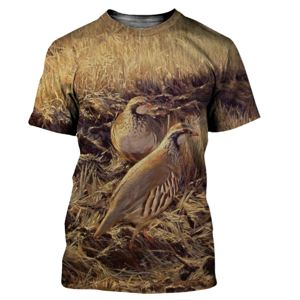 เสื้อยืดคอกลมผู้ชายลายพรางลายส - Hunting Quail บทวิจารณ์และราคา